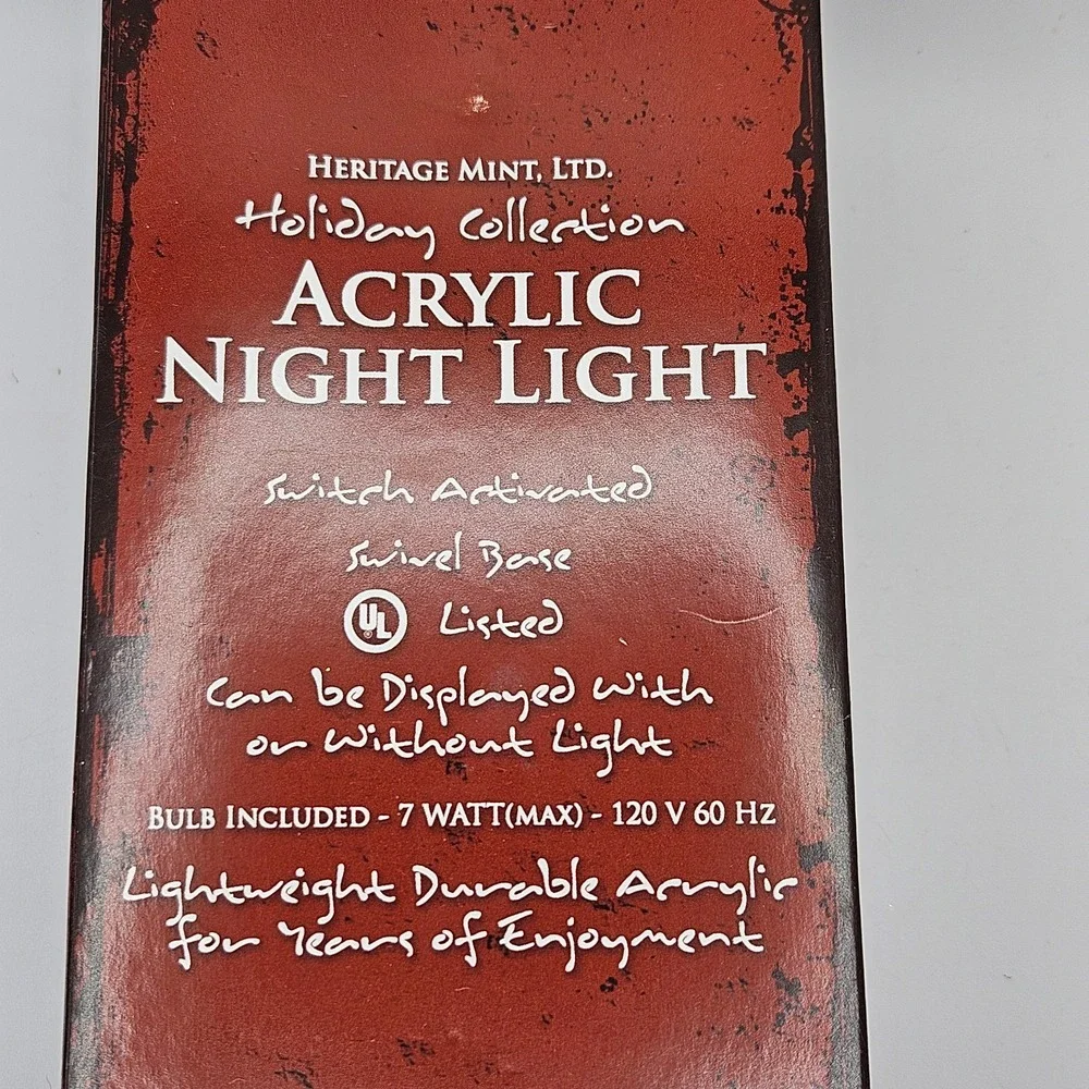 Heritage Mint 2007 Santa Glitter Acrylic Christmas Night Light Holiday Decor